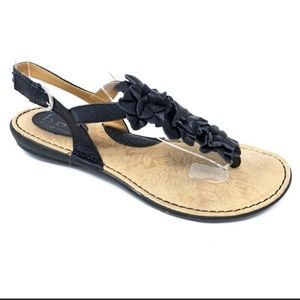 BOC Born Concepts Floral Black Rose T-Strap Sandals Size 7